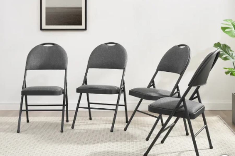 Maxchief Highback Upholstered Padded Folding Chair, 4-pack