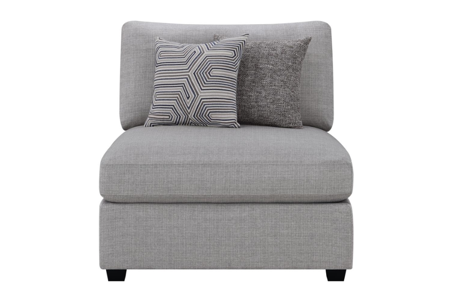 Cambria Upholstered Armless Chair Grey 551511