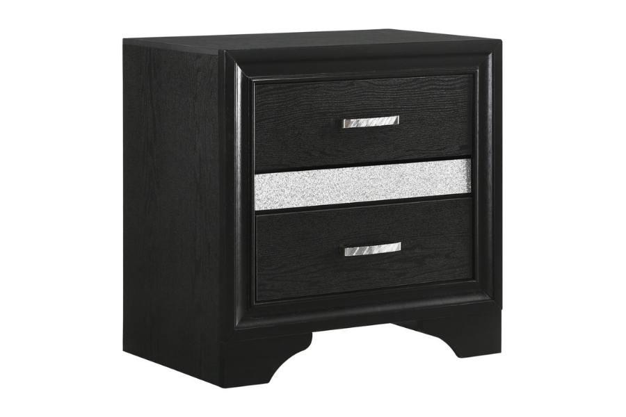 Juego de dormitorio de 4 piezas Miranda Queen en color negro 206361Q-S4