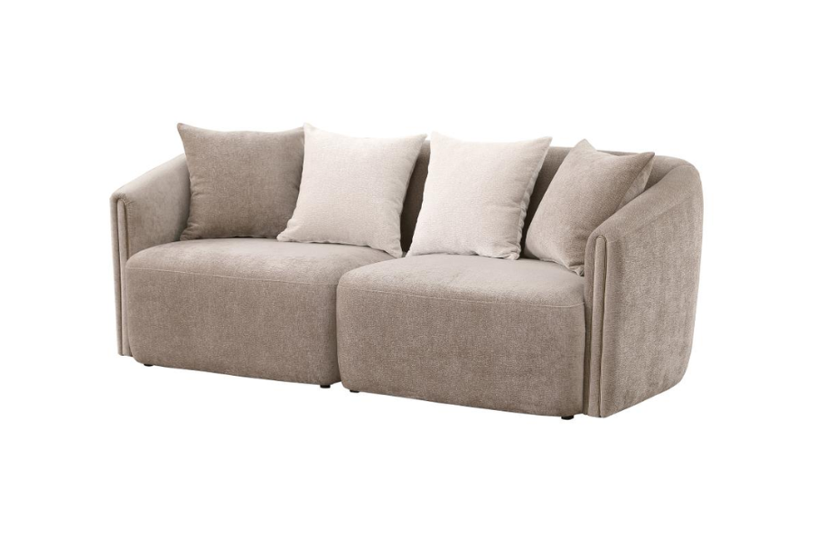 Townsend Chenille Upholstered Rolled Arm Sofa Latte 504754 Comming Soon