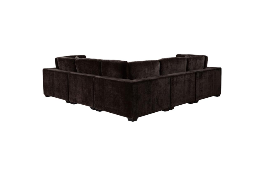 Seccional modular tapizado de 6 piezas Lakeview en color chocolate 551464-SET