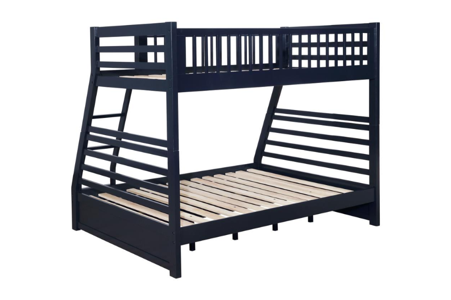 Ashton 2-drawer Wood Twin Over Full Bunk Bed Navy Blue 460181