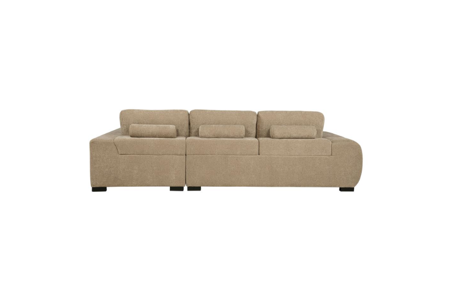 Octavia Upholstered Sectional Chaise Sofa Camel 509961
