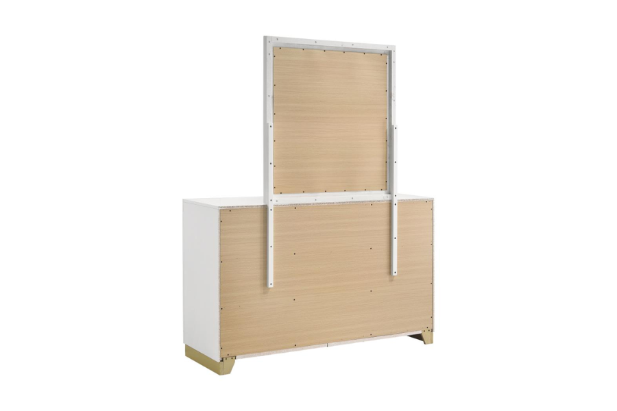 Caraway 6-drawer Dresser with Mirror White 224773M