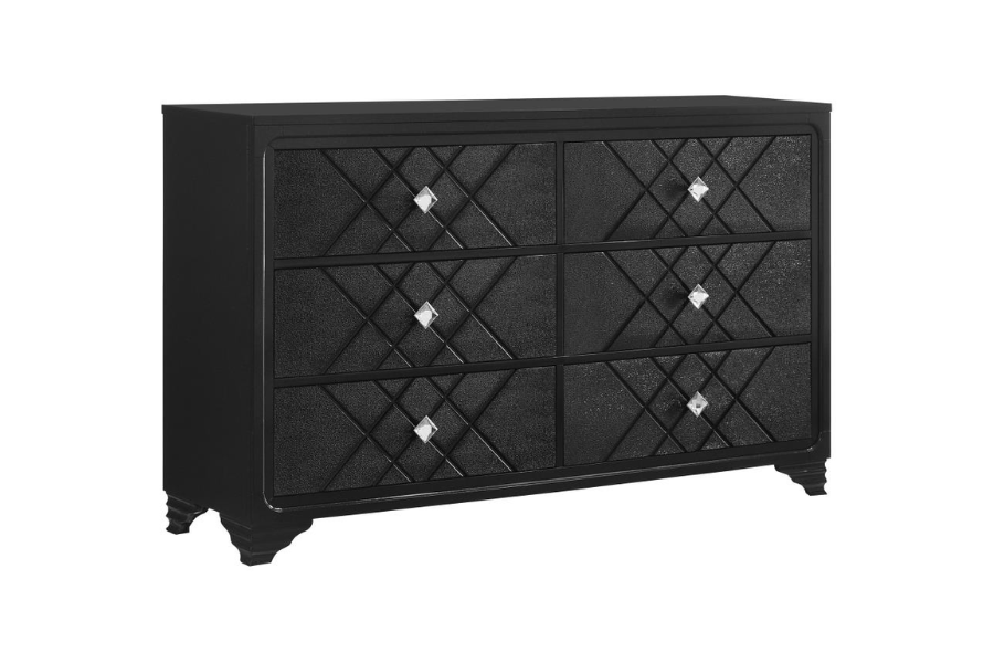 Juego de dormitorio Penélope de 4 piezas tamaño Queen Midnight Star 223571Q-S4