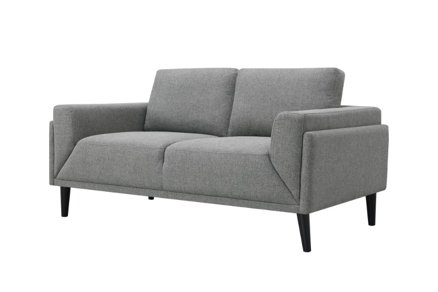 Rilynn Upholstered Track Arm Loveseat Grey 509525
