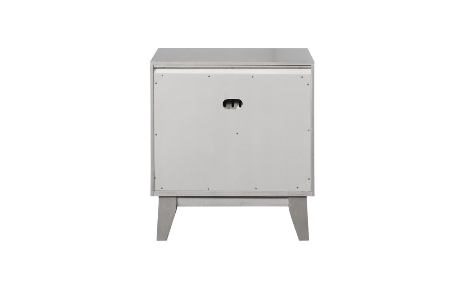 Juego de dormitorio Queen Camille de 4 piezas en color Mercury metálico 300621Q-S4