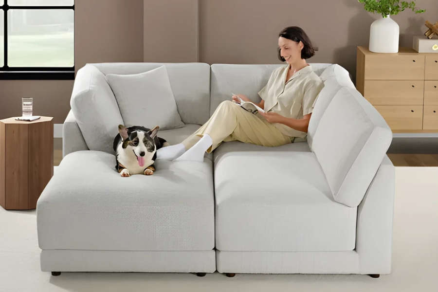 Dayna 4-piece Fabric Modular Sectional Flor Model