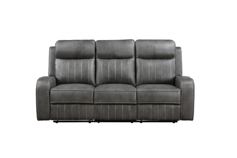 Raelynn Upholstered Track Arm Motion Sofa Grey 603191