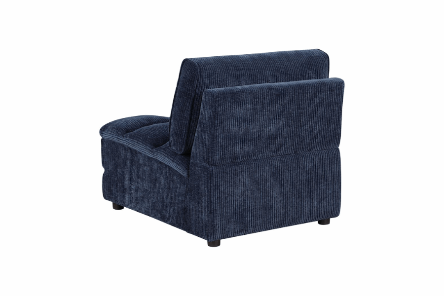 Atlantic Corduroy Upholstered Armless Chair Blue 551821