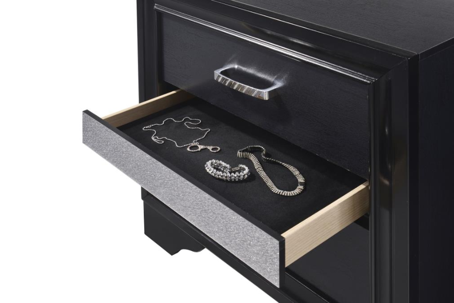 Miranda 2-drawer Nightstand Black 206362