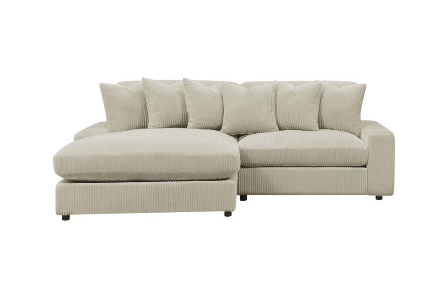 Blaine Upholstered Reversible Chaise Sectional Sofa Sand 509899