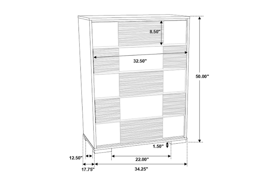 Blacktoft 5-drawer Bedroom Chest Black 207105 Comming Soon