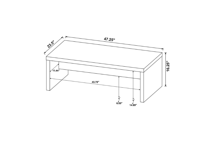 Lynette Rectangular Engineered Wood Coffee Table Mango 704128