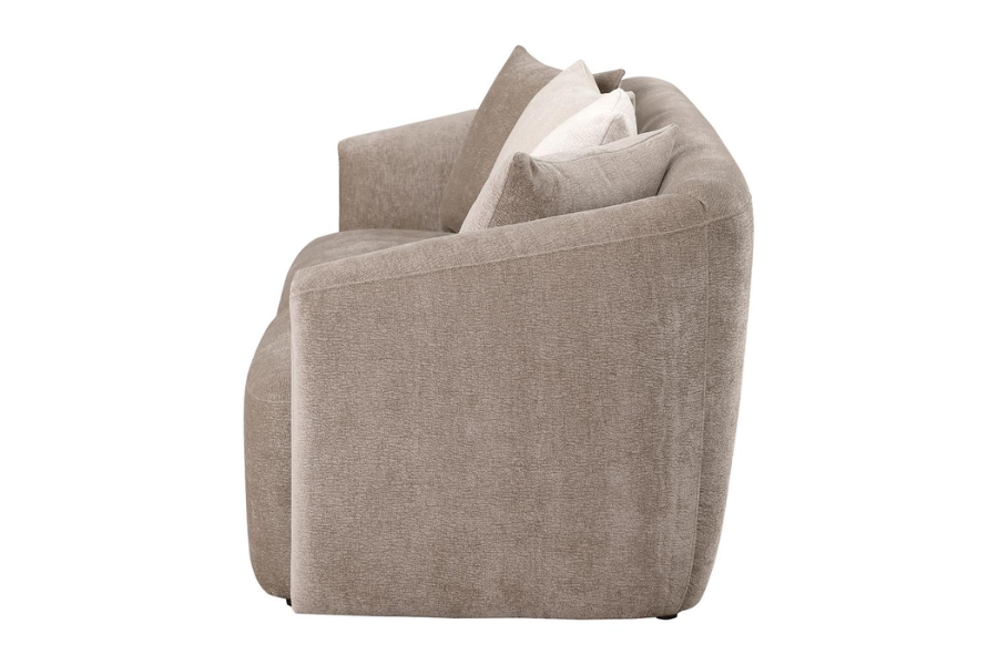 Townsend Chenille Upholstered Rolled Arm Sofa Latte 504754 Comming Soon