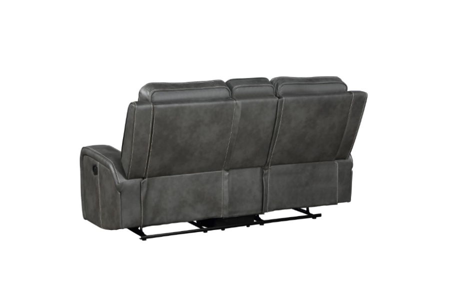 Raelynn Upholstered Track Arm Motion Loveseat Grey 603192