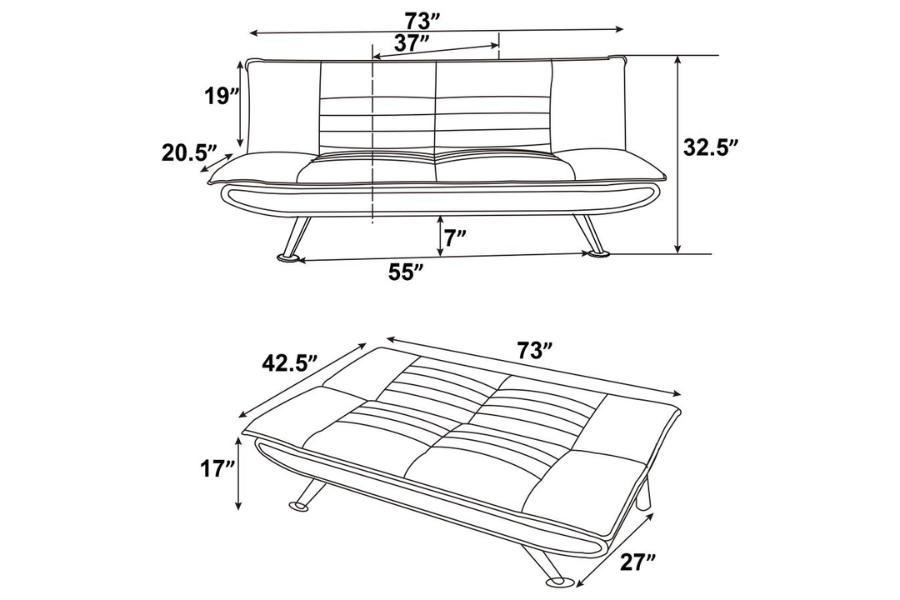 Sofá cama convertible con mechones tapizados Julian, gris, 503966, disponible próximamente