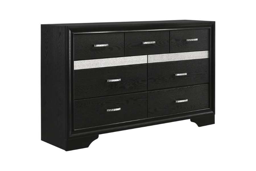 Juego de dormitorio de 5 piezas Miranda Queen en color negro 206361Q-S5