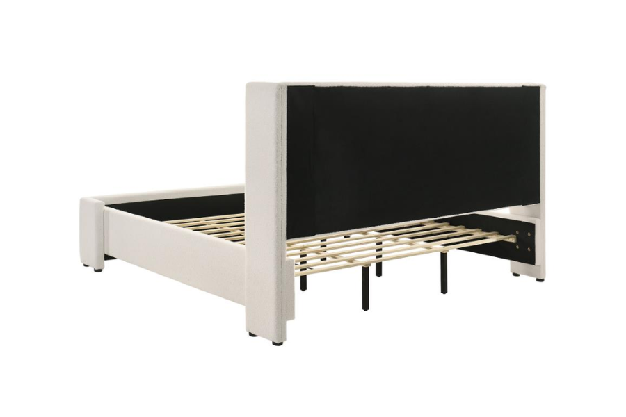 Alamosa Boucle Upholstered Eastern King Platform Bed White 310078KE