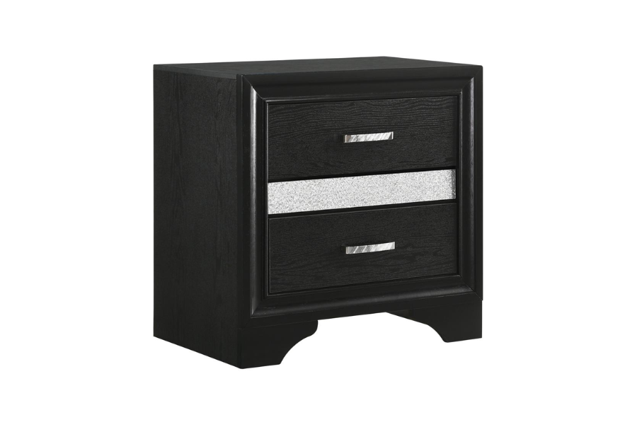 Juego de dormitorio de 5 piezas Miranda Twin en color negro 206361T-S5