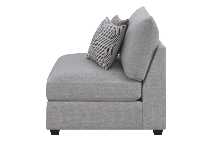 Cambria Upholstered Armless Chair Grey 551511
