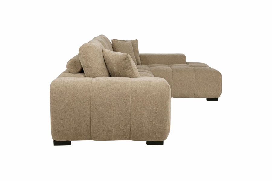 Octavia Upholstered Sectional Chaise Sofa Camel 509961