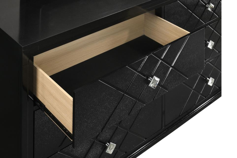 Juego de dormitorio Penélope de 4 piezas tamaño Queen Midnight Star 223571Q-S4