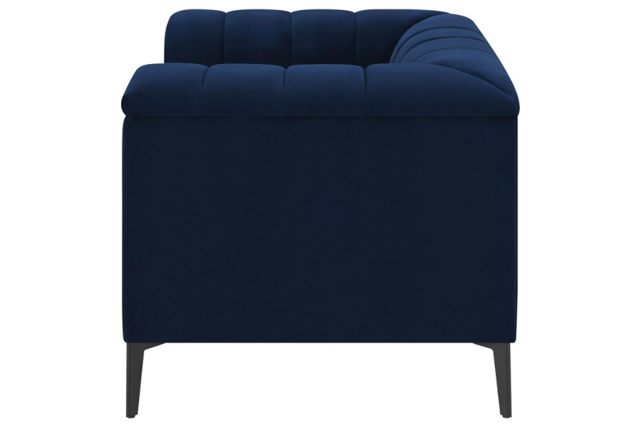 Chalet Upholstered Tuxedo Arm Tufted Chair Blue 509213