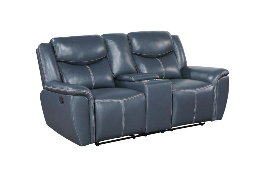 Conjunto de sofá reclinable tapizado de 3 piezas Sloane azul 610271-S3