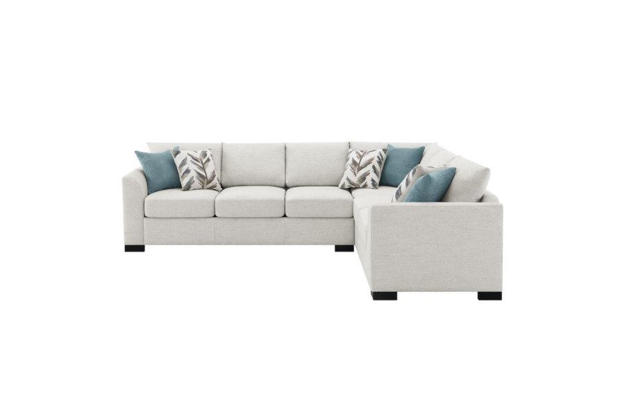 Ashford Chenille Upholstered Sleeper Sectional Sofa Greige 500818