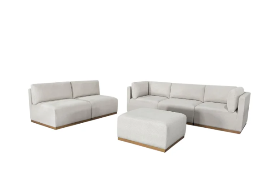 Henredon Murphy Fabric Modular Sectional with ottoman Floor Model