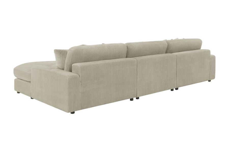 Sofá chaise longue reversible tapizado Blaine en color arena 509899-SET