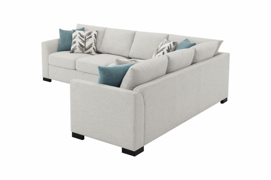 Ashford Chenille Upholstered Sleeper Sectional Sofa Greige 500818
