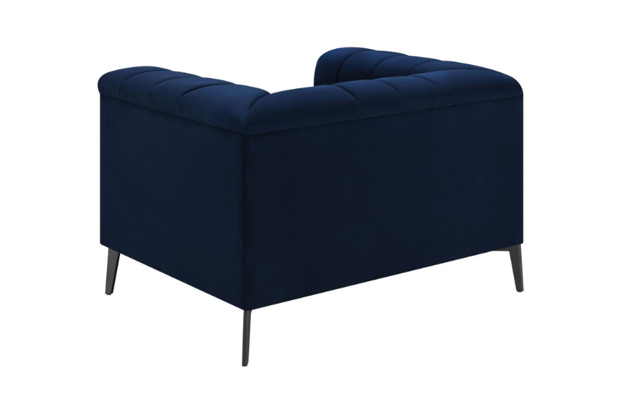 Chalet Upholstered Tuxedo Arm Tufted Chair Blue 509213