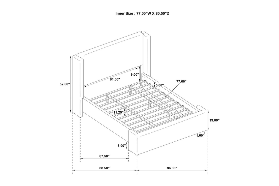 Alamosa Boucle Upholstered Eastern King Platform Bed White 310078KE