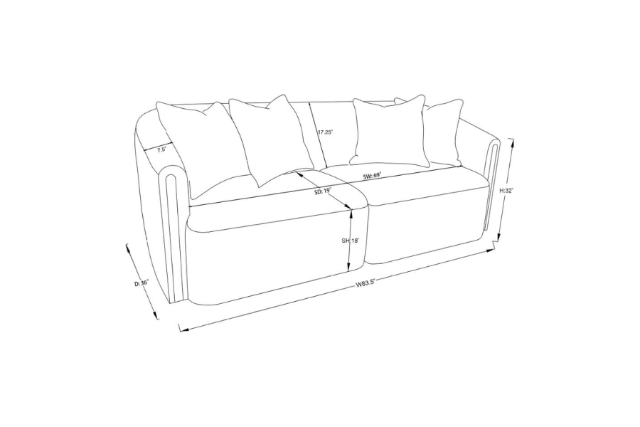 Townsend Chenille Upholstered Rolled Arm Sofa Latte 504754 Comming Soon