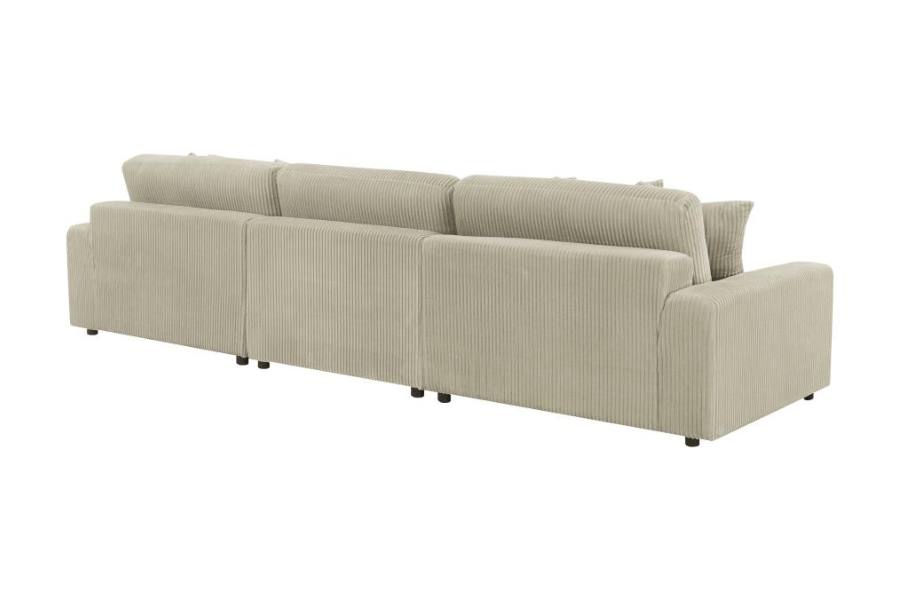 Sofá chaise longue reversible tapizado Blaine en color arena 509899-SET