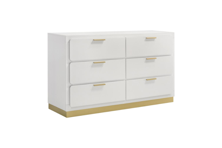 Juego de dormitorio Queen de 5 piezas Caraway blanco 224771Q-S5