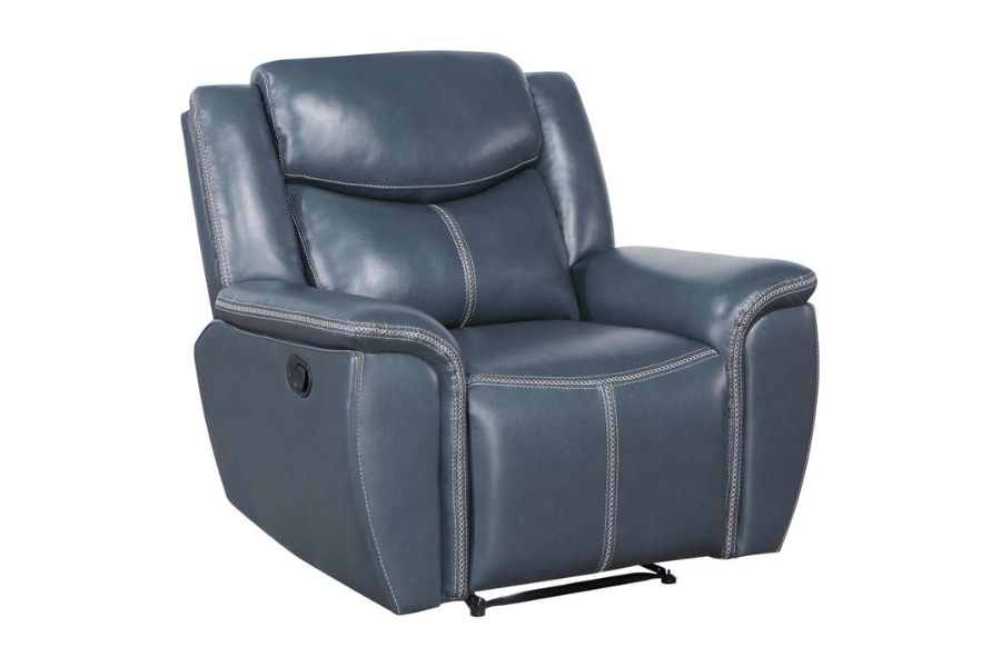 Conjunto de sofá reclinable tapizado de 3 piezas Sloane azul 610271-S3