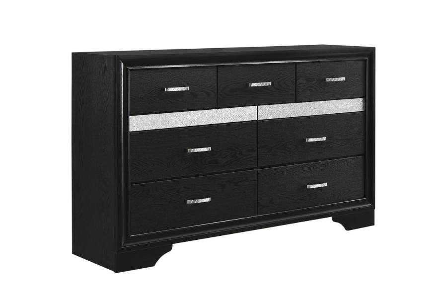 Juego de dormitorio de 4 piezas Miranda Twin en color negro 206361T-S4