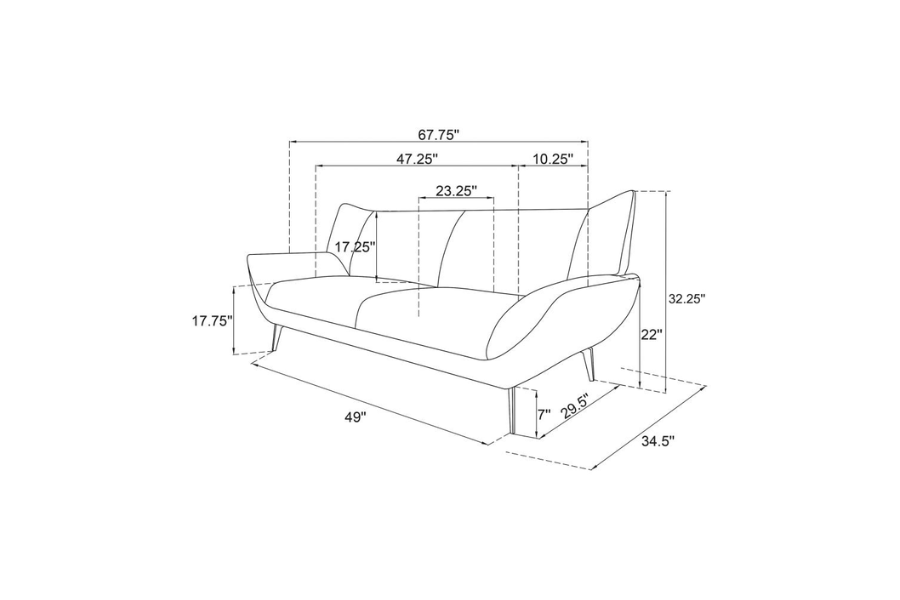 Acton Upholstered Flared Arm Loveseat Teal Blue 511162