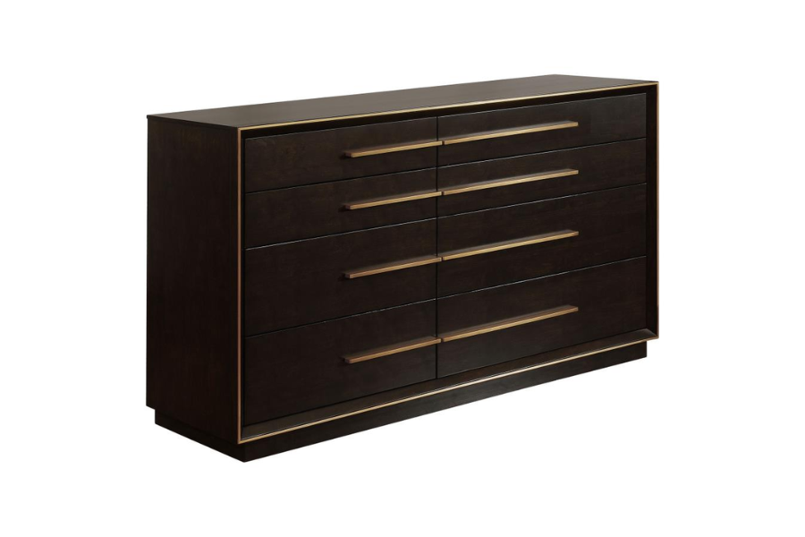 Juego de dormitorio Durango de 4 piezas tamaño Queen en color pimienta ahumada 223261Q-S4