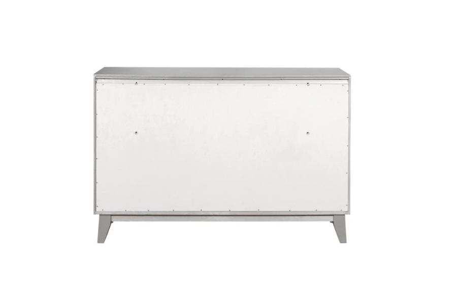 Juego de dormitorio Queen Camille de 4 piezas en color Mercury metálico 300621Q-S4
