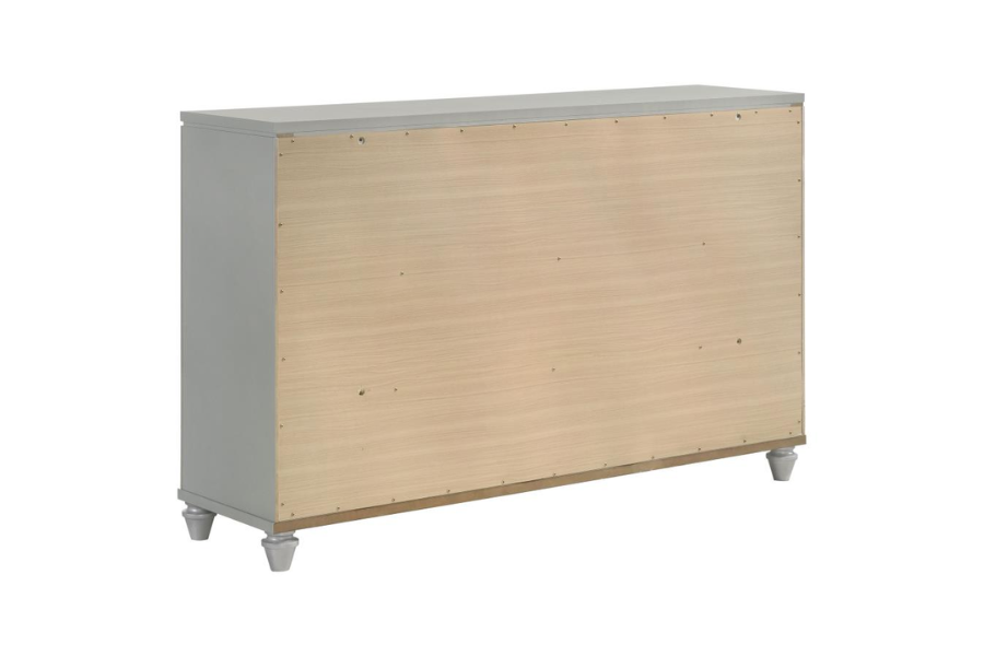 Juego de dormitorio Verónica de 5 piezas tamaño Queen en plata clara 224721Q-S5