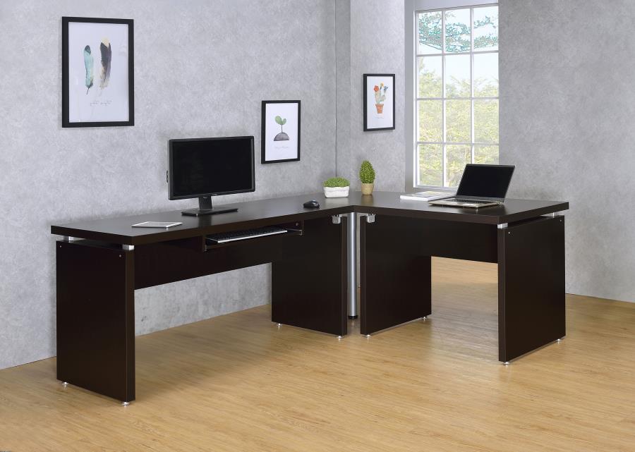 Escritorio para computadora en forma de L de madera de ingeniería Skylar, color capuchino 800891L