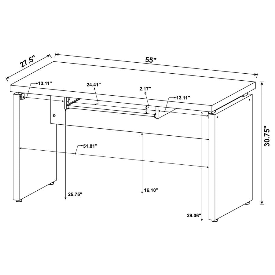 Escritorio para computadora Skylar con cajón para teclado, color capuchino 800891