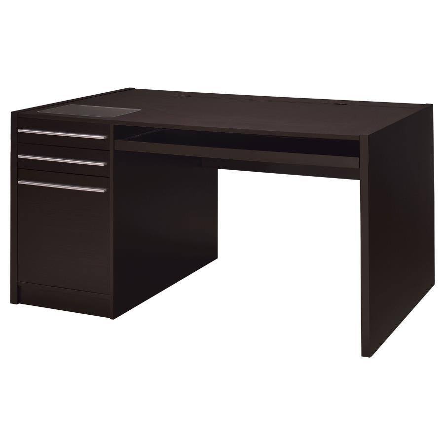 Escritorio de oficina Halston Connect-it con 3 cajones, color capuchino 800982