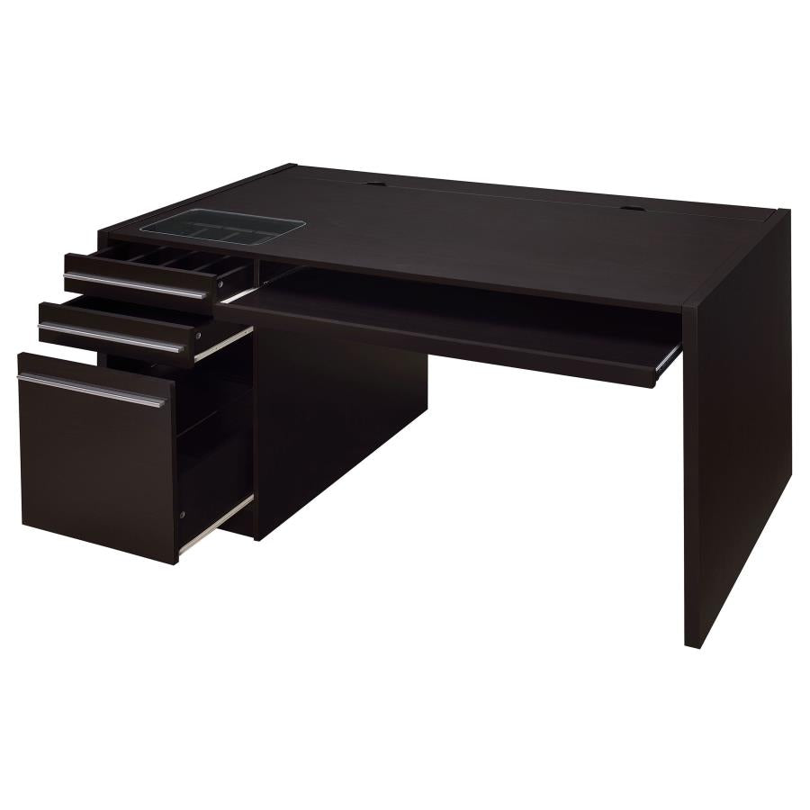 Escritorio de oficina Halston Connect-it con 3 cajones, color capuchino 800982