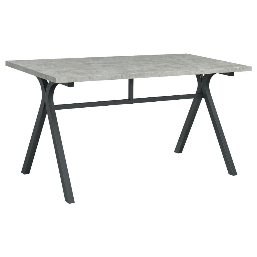 Escritorio rectangular Tatum en cemento y bronce 805891