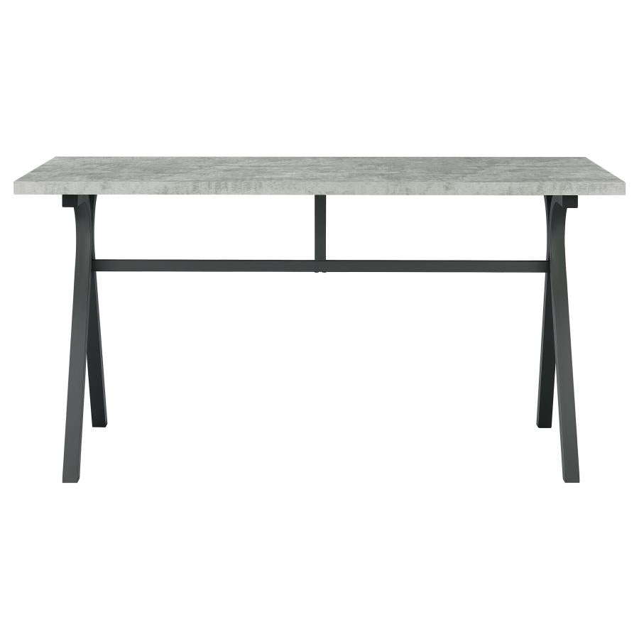 Escritorio rectangular Tatum en cemento y bronce 805891